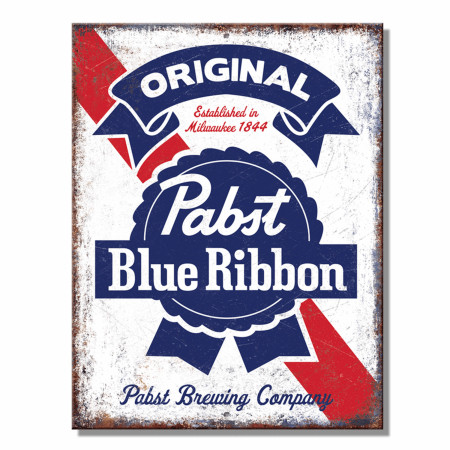 Pabst Blue Ribbon Original Tin Sign 10.75