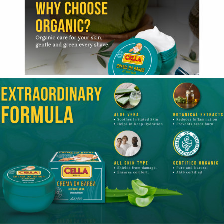 Product image 3 for Cella Milano Organic Aloe Shaving Cream in Bowl
