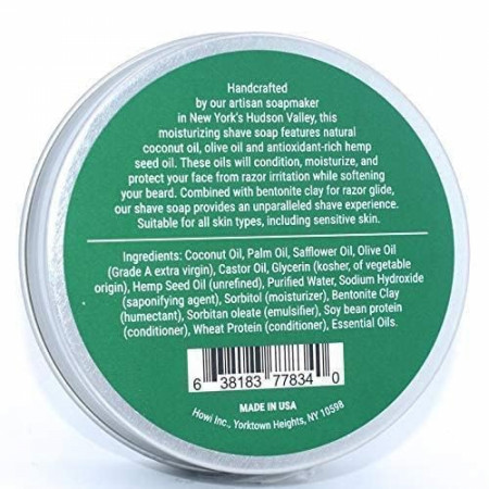 Product image 3 for Taconic Eucalyptus Mint Shaving Soap with Hemp Seed Oil