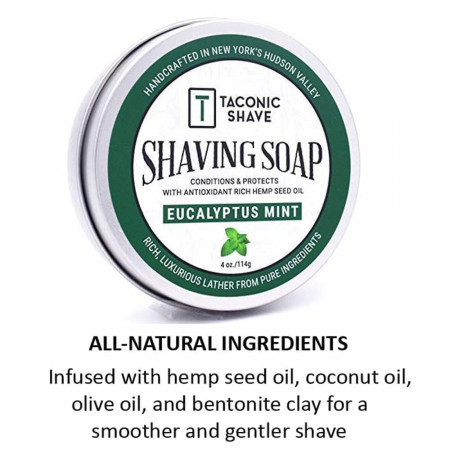 Product image 4 for Taconic Eucalyptus Mint Shaving Soap with Hemp Seed Oil