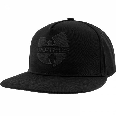 Wu-Tang Black on Black Embroidered Logo Snapback Hat - WearYourBeer