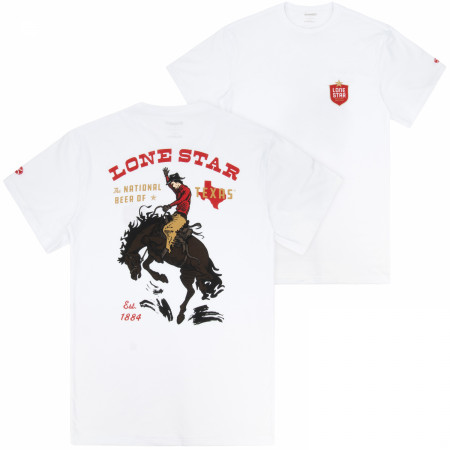 Lone Star Beer Blazing Saddles Black Front and Back Print T-Shirt