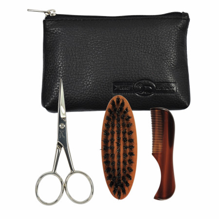 Product image 1 for GOLDDACHS 3-Piece Beard Care Set in Leather Case