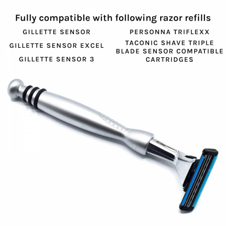 Product image 3 for Taconic Shave SENSHAN Chrome Cartridge Razor Handle (Sensor Compatible)