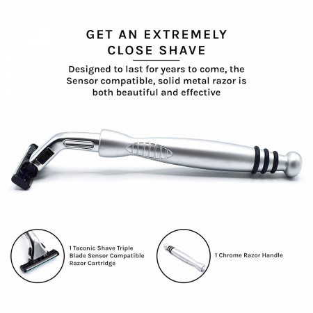 Product image 4 for Taconic Shave SENSHAN Chrome Cartridge Razor Handle (Sensor Compatible)