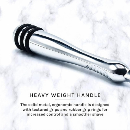 Product image 3 for Taconic Shave TWINHAN Chrome Razor Handle (TRAC II Compatible)