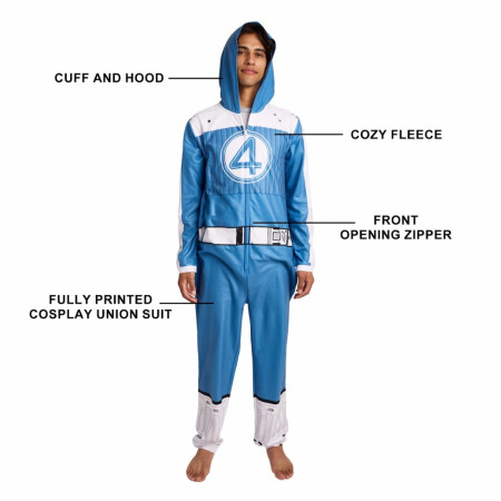 Fantastic Four Movie Johnny Storm Suit Adult Onesie - SuperHeroStuff