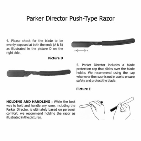 Product image 4 for Parker Director Chrome Non Folding Straight Barber Razor
