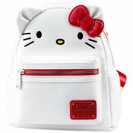 Loungefly White Hello Kitty Mini Backpack with Pink Bow Loungefly Hello Kitty & Mimmy White Teddy Bear Mini Backpack  main image 4