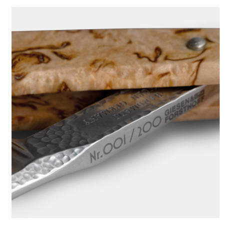Product image 1 for G&F Hammerschlag Curly Birch Handled with Hammer Finish Straight Razor