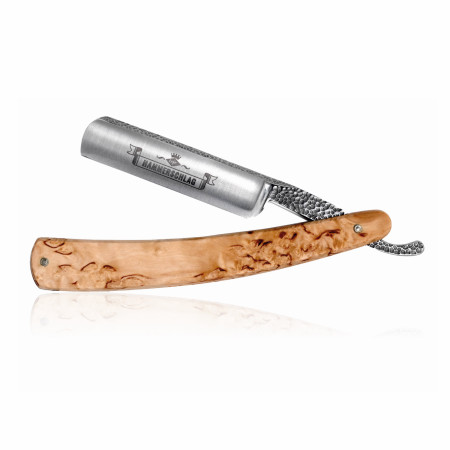 Product image 4 for G&F Hammerschlag Curly Birch Handled with Hammer Finish Straight Razor