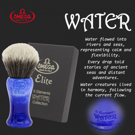 Product image 1 for Omega Elements Elite Synthetic Shaving Brush - Water