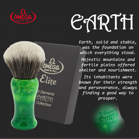 Product image 1 for Omega Elements Elite Synthetic Shaving Brush - Earth