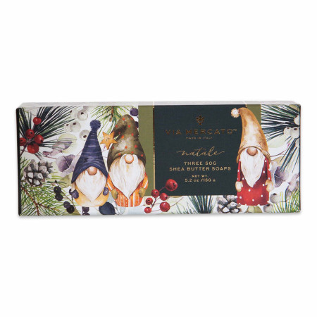 Product image 2 for Via Mercato Natale Gnomes Shea Butter Soap Gift Set Trio