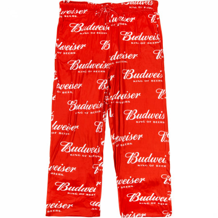 Budweiser Logo All Over Print Red Lounge Pants - WearYourBeer