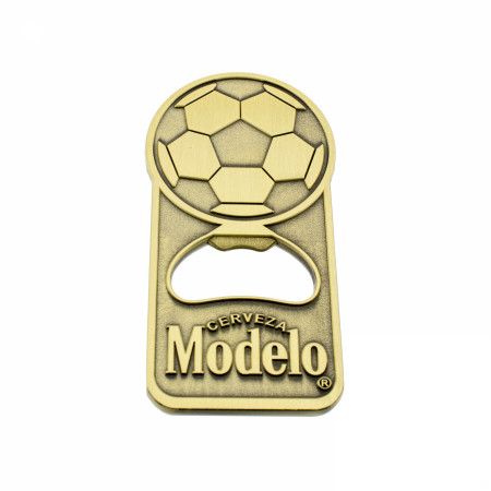Modelo Cerveza Bronze Soccer Football Bottle Opener Keychain