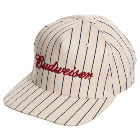 Budweiser Woven Logo Pinstripe Snapback Hat - WearYourBeer
