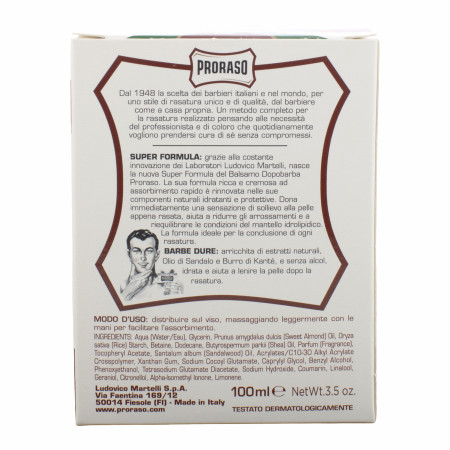 Product image 1 for Proraso Alcohol Free Aftershave Balm, Red Sandalwood, 100ml