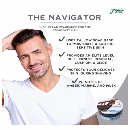 Product image 3 for Zingari Man Sego Shaving Soap - The Navigator, 5 oz.