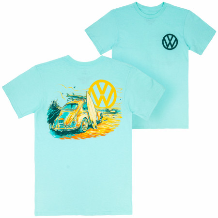 Volkswagen Bug at Sunset Front and Back Print T-Shirt - WearYourBeer