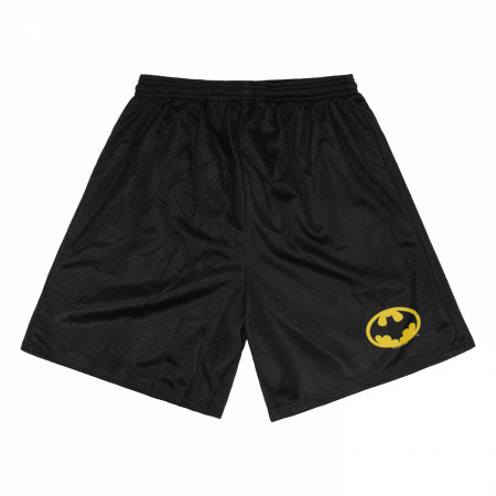 ELDORESO Bat Shorts Black Lサイズ バットマン Batman 1989 Logo Men's Mesh Athletic Shorts - SuperHeroStuff