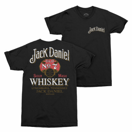 Jack Daniel's Old No.7 Mineral Wash Front and Back Print T-Shirt