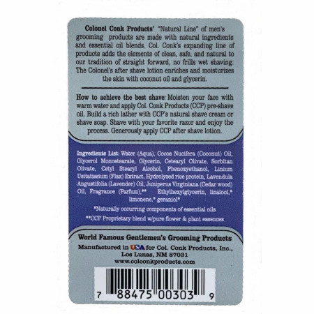 Product image 1 for Col. Conk Natural 6 oz. After Shave Lotion, Rio Grande Lavender