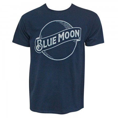 Blue Moon Beer Classic Logo Men's Navy Blue T-Shirt - WearYourBeer