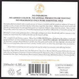Product image 3 for Castle Forbes Cedarwood & Sandalwood Essential Oil Shaving Cream