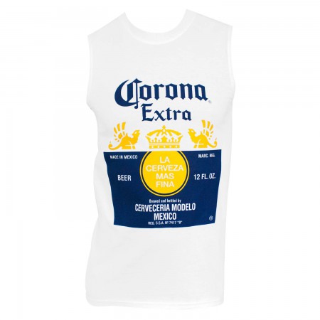 Corona Extra Men's Logo T-Shirt - 100% Cotton, Officially Licensed Beer Tee, White (Sizes S-XXXL)