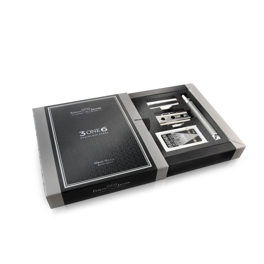 Product image 4 for Edwin Jagger DE 3ONE6 Stainless Steel Safety Razor, Knurled