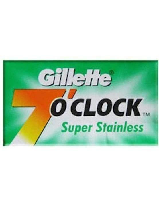 Product image 1 for Gillette 7 O'Clock Super Stainless Double Edge Razor Blades, Green-5 Blade Pack