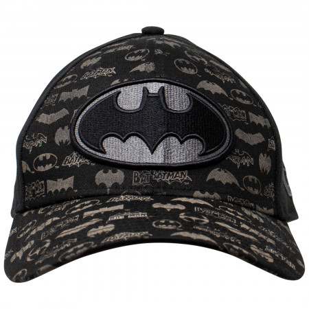 New Era Batman Symbole Noir Sur Noir 39Thirty Bonnet Ajusté
