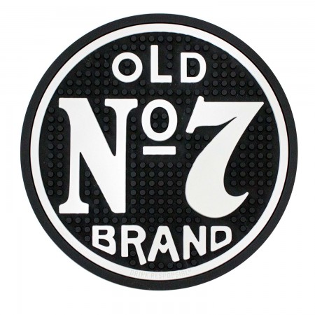 Jack Daniels Black Old Round Bar Mat WearYourBeer