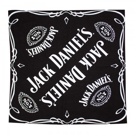 Jack Daniels Scroll Logo Black Bandana - WearYourBeer