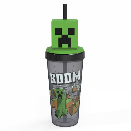 Bicchiere In Plastica Minecraft Creeper TNT, 760 Ml, Con Coperchio, Ufficiale - 5