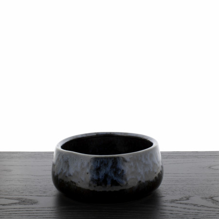 Hand Thrown Lather Bowl, Two-Toned Blue