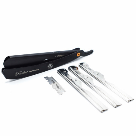 Product image 4 for Parker PTABK Stainless Steel Adjustable Straight Razor, Black