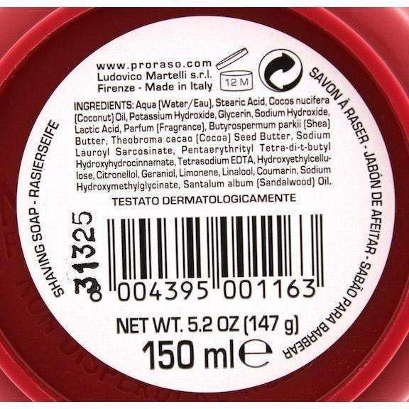 Product image 3 for Proraso Sandalwood with Shea Butter Cream Soap, 150ml Tub