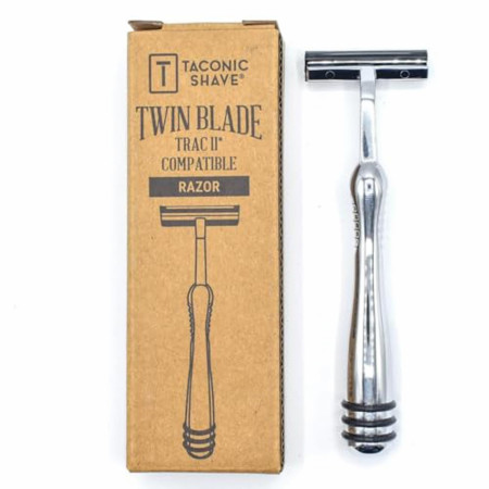 Product image 1 for Taconic Shave TWINHAN Chrome Cartridge Razor Handle (TRAC II Compatible)