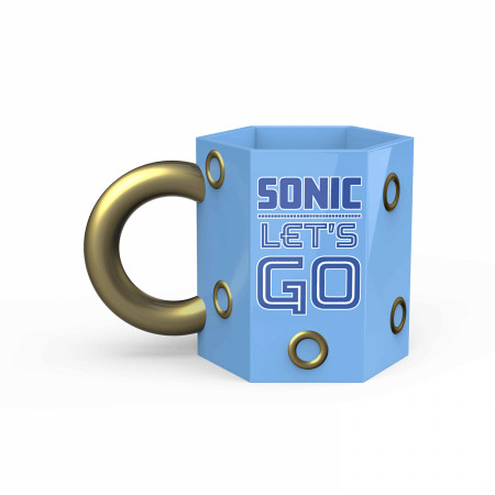 Sonic The Hedgehog Rings 16oz Sculpted Ceramic Mug - SuperHeroStuff