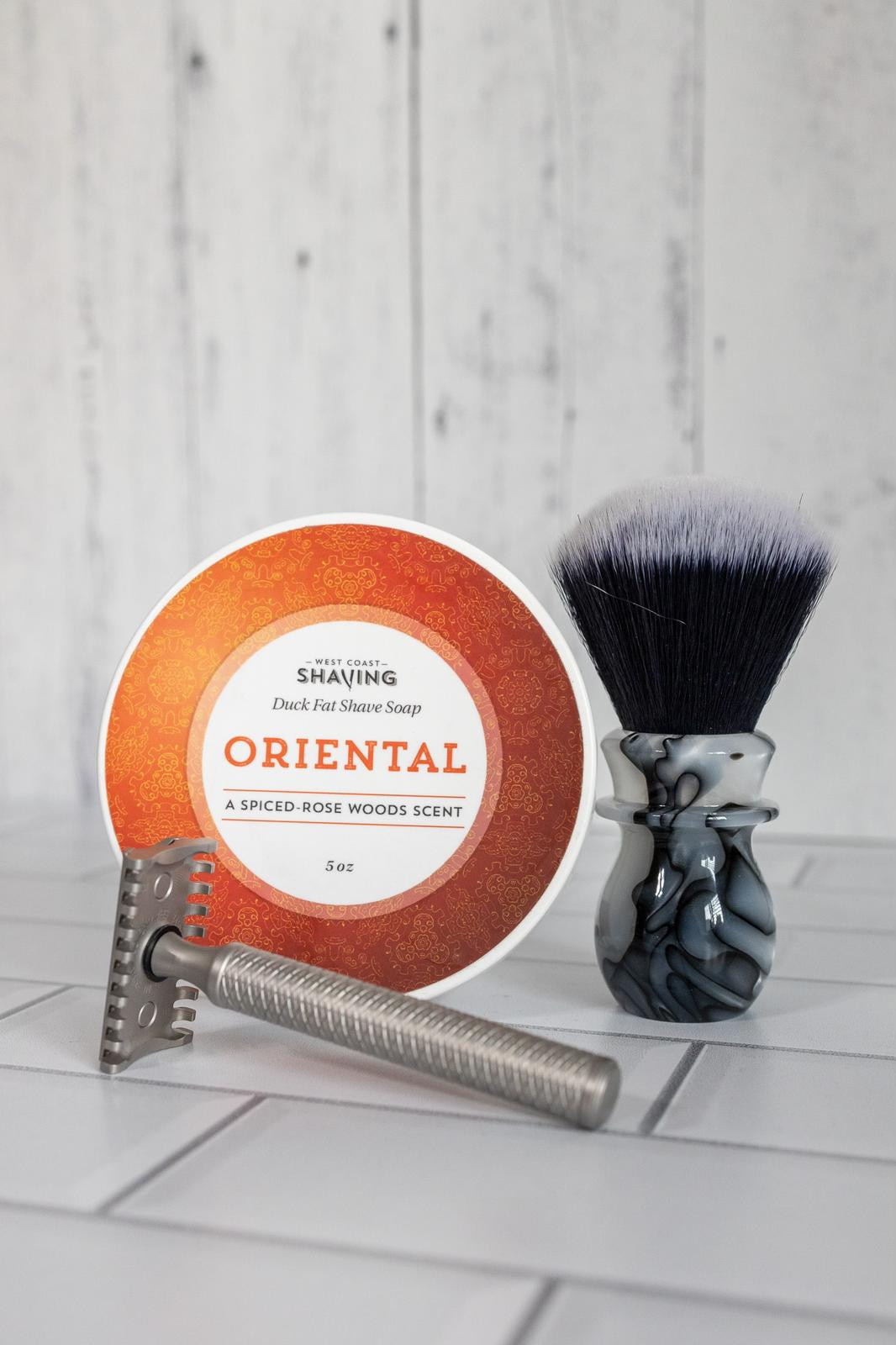 Product image 2 for WCS Marble Collection Shaving Brush, Harbor Gray