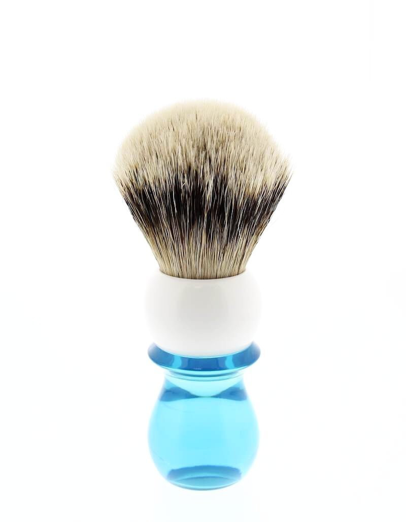 Product image 1 for WCS Two-Tone Tall Silvertip Shaving Brush, Blue & White