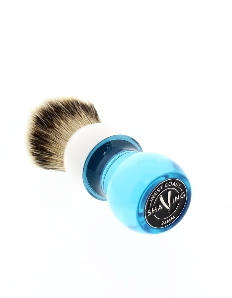 Product image 2 for WCS Two-Tone Tall Silvertip Shaving Brush, Blue & White