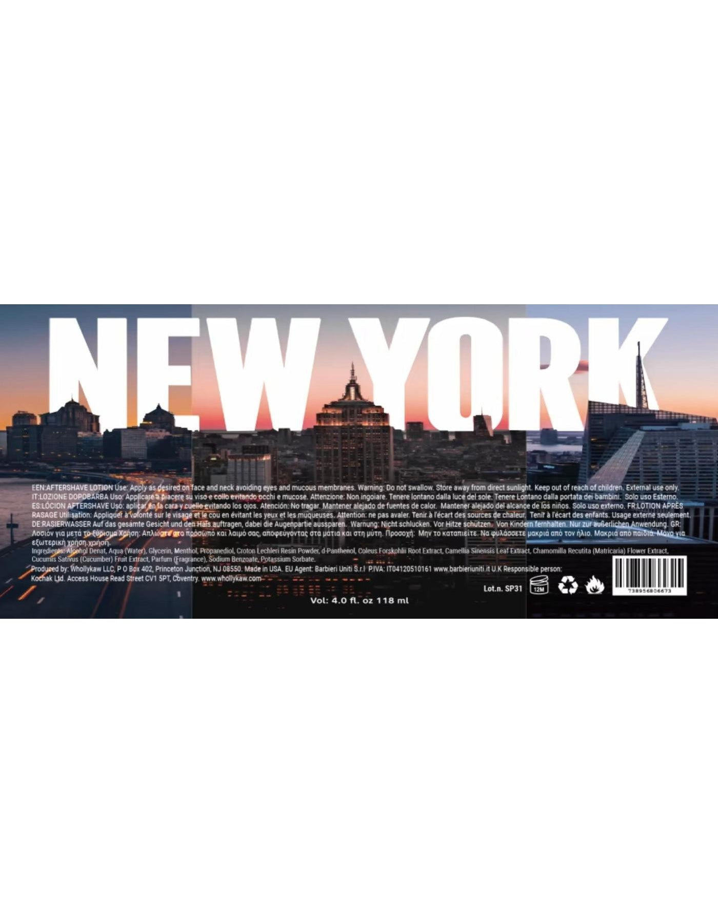 Product image 1 for Wholly Kaw After Shave Splash, New York