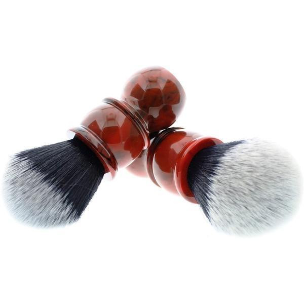 Product image 2 for Yaqi Red Marble Handle Tuxedo Synthetic Shaving Brushes