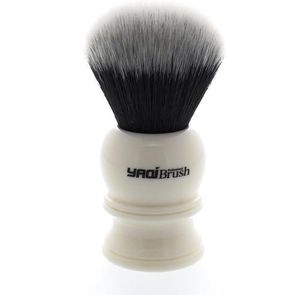 Product image 3 for Yaqi White Handle Synthetic Shaving Brushes, Tuxedo Knot