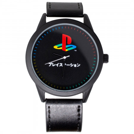 PlayStation Symbol Watch with Faux Leather Strap - SuperHeroStuff