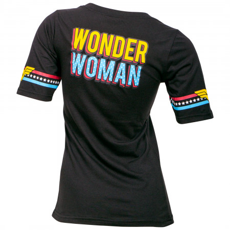 DC Comics Wonder Woman Logo T-Shirt Für Mädchen – Mit Glitzernden Sternen – Rundhals, Kurze Ärmel – Offiziell Lizenziert – Größen 6-14 Jahre DC Comics Wonder Woman Logo T-Shirt Für Mädchen – Mit Glitzernden Sternen – Rundhals, Kurze Ärmel – Offiziell Lizenziert – Größen 6-14 Jahre