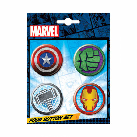 Product image 0 for Avengers Logos 4-Piece Button Set